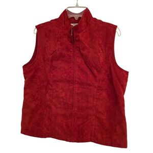 Monterey Club Women's Red Full Zip Sleeveless Vest Golf‎ Casual Layering Medium
